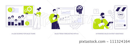 Artificial Intelligence in Sales abstract concept vector illustrations. 111324164