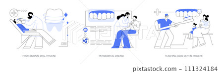 Dental hygienist abstract concept vector illustrations. Dental hygienist abstract concept vector illustrations. 111324184