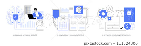 AI for Insurance Companies abstract concept vector illustrations. AI for Insurance Companies abstract concept vector illustrations. 111324306