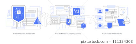 AI in Insurance abstract concept vector illustrations. 111324308