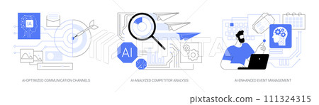 AI Technology in PR abstract concept vector illustrations. 111324315