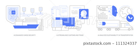 AI Technology in Logistics abstract concept vector illustrations. 111324337