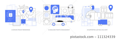 AI Technology in Logistics abstract concept vector illustrations. 111324339
