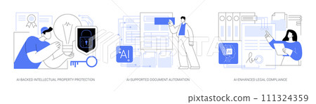 AI tools in Legal Services abstract concept vector illustrations. 111324359