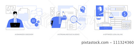 AI Technology for Legal Services abstract concept vector illustrations. 111324360