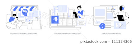 AI in E-commerce abstract concept vector illustrations. 111324366