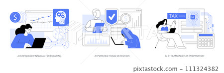 AI in Finance and Accounting abstract concept vector illustrations. AI in Finance and Accounting abstract concept vector illustrations. 111324382