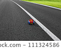 Toy on the road.Baby car on the motorway. 111324586