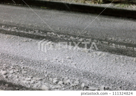 Snow covered road image Snow covered road image 111324824