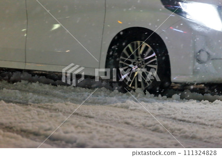 Snow covered road image Snow covered road image 111324828