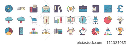 Set vector business, banking and finance icons Set vector business, banking and finance icons 111325085