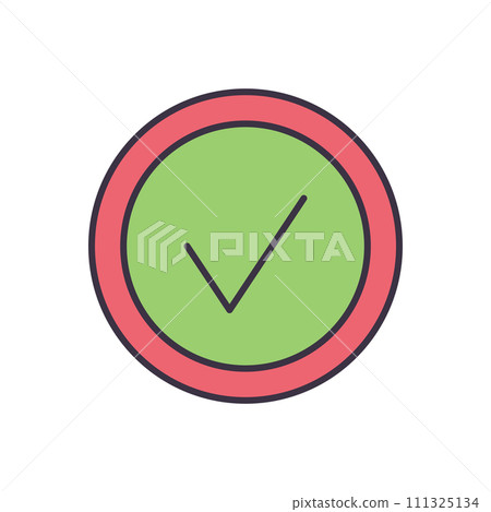 Check Mark related vector icon 111325134