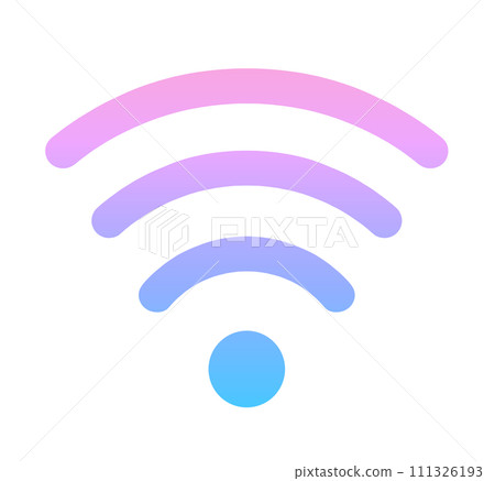 粉紅色和藍色漸變｜Wi-Fi標記 111326193
