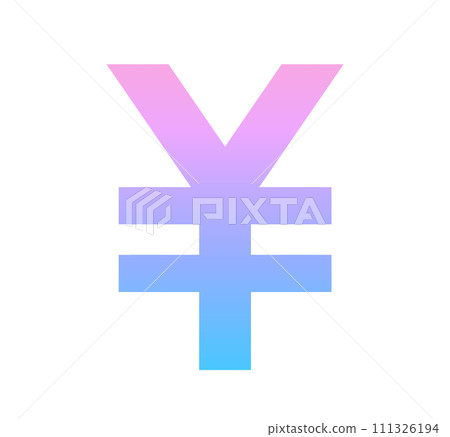 粉紅色和藍色漸變｜日圓標記 111326194