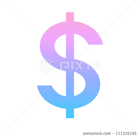 粉紅色和藍色漸變｜美元標記 111326195