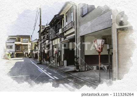 Watercolor style Etchu Yao Imamachi townscape Toyama City, Toyama Prefecture 111326264