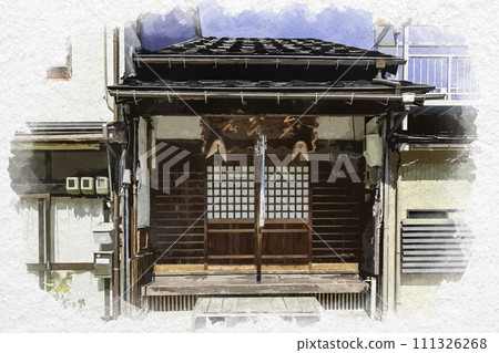 Watercolor style Etchu Yao Imamachi townscape Toyama City, Toyama Prefecture 111326268