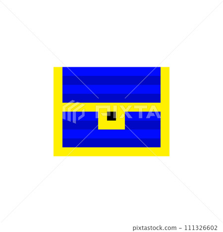 Game illustration of a blue treasure chest drawn with dots 111326602