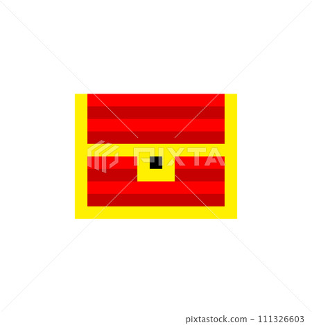 Game illustration of a red treasure chest drawn with dots 111326603