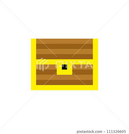 Game illustration of a brown treasure chest drawn with dots 111326605