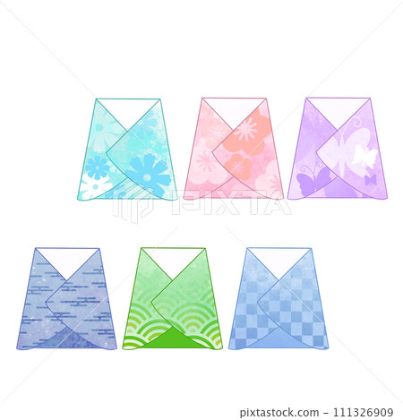 Colorful Japanese pattern kimono hakama doll 111326909