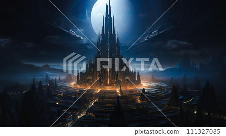 科幻電影般的奇幻城市風光“AI生成圖像” 科幻電影般的奇幻城市風光“AI生成圖像” 111327085