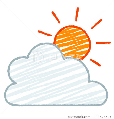 簡單的太陽和雲插畫 111328303