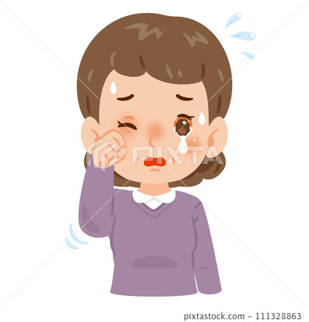 中年婦女眼睛充血、發癢 中年婦女眼睛充血、發癢 111328863