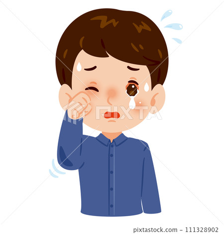 A man with bloodshot and itchy eyes 111328902