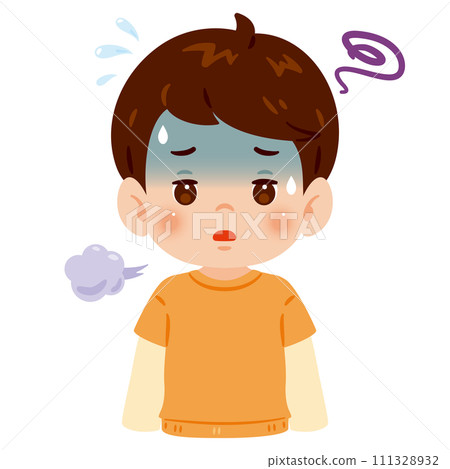 A boy who feels tired and tired A boy who feels tired and tired 111328932