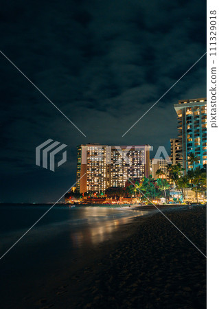 夏威夷夜景和威基基海灘 夏威夷夜景和威基基海灘 111329018