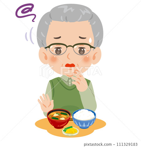 Senior man with no appetite 111329183