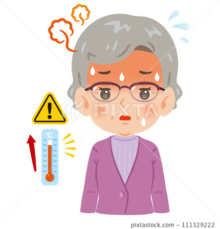 senior woman with fever senior woman with fever 111329222
