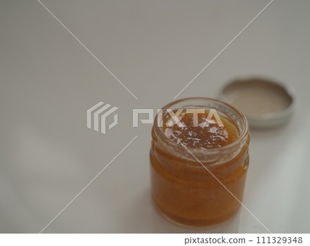 Marmalade jam glass jar with lid removed Marmalade jam glass jar with lid removed 111329348