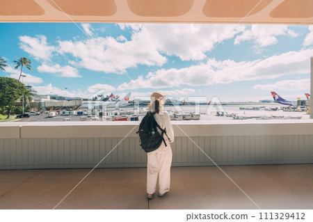 A woman going on a trip A woman going on a trip 111329412