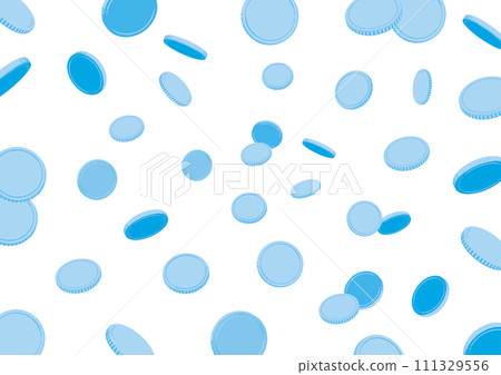 Background/wallpaper with scattered blue coins_horizontal 111329556