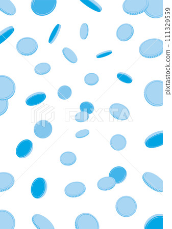 Background/wallpaper with scattered blue coins_Vertical 111329559