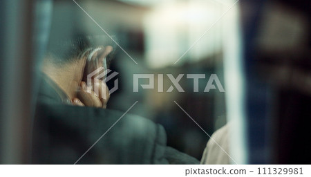 Japan businessman, travel and train in headphones, podcast and public transportation on metro bullet. Professional, person or suit in fast vehicle in motion blur, work trip or digital audio playlist Japan businessman, travel and train in headphones, podcast and public transportation on metro bullet. Professional, person or suit in fast vehicle in motion blur, work trip or digital audio playlist 111329981