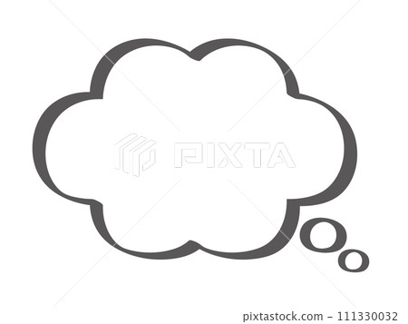 一個簡單的、蓬鬆的雲狀氣泡，看起來像是用魔筆手寫的。 111330032