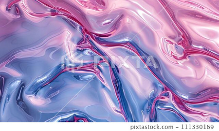 abstract background pink blue purple with smooth wavy silk or satin texture. 3d render illustration 111330169