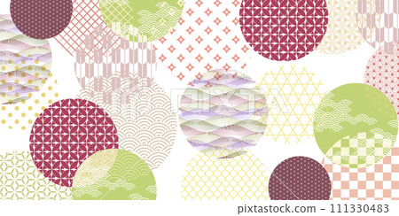 Spring fresh green Japanese pattern background 111330483