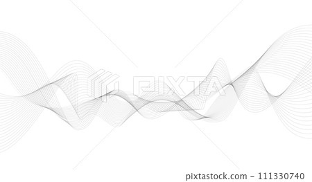 Abstract flowing wavy lines for music wave design. colorful dynamic wave with abstract gradient line waves. element for concept of music, party, technology, modern. vector design. 111330740