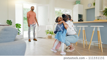 Mom, hug and student going to school with love and support in a home feeling happy. House, living room and mother with children and youth with a family and young kids with mama and parent care Mom, hug and student going to school with love and support in a home feeling happy. House, living room and mother with children and youth with a family and young kids with mama and parent care 111331131