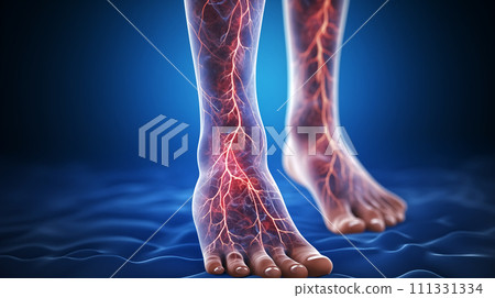 Human Vascular System of the Legs Visualization 111331334