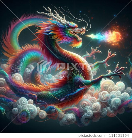 A dragon dancing gracefully 111331394