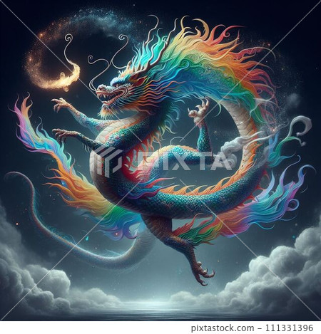 A dragon dancing gracefully 111331396
