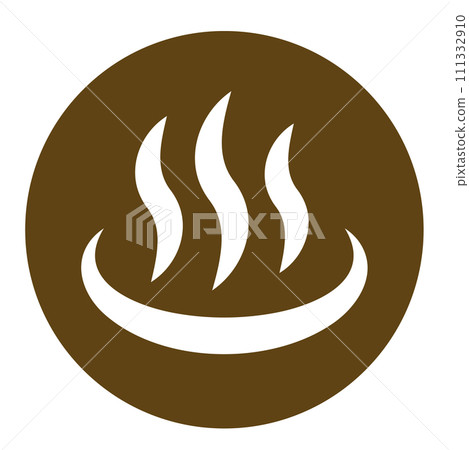 棕色圓圈寫的溫泉標記的向量圖 111332910