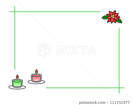 聖誕框架蠟燭和一品紅 111332977