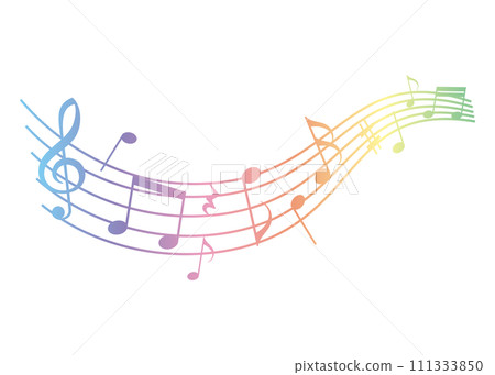 流動的音符插畫多彩 流動的音符插畫多彩 111333850