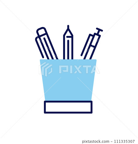 Pencil Stand related vector  icon 111335307
